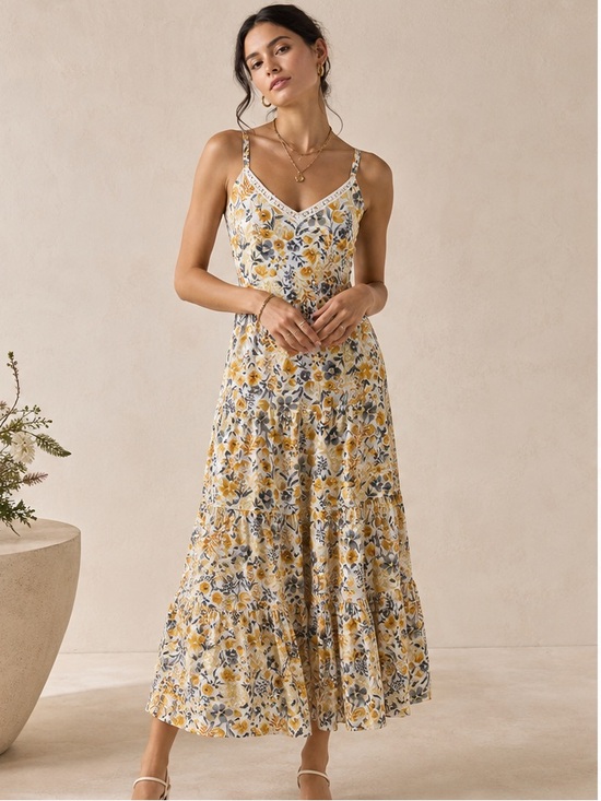 Joie Dresses & Skirts - Joie Yellow Floral Maxi Dress